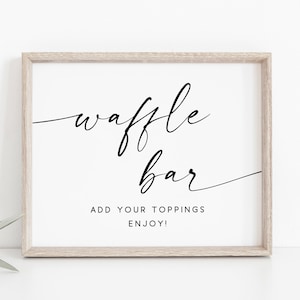 Waffle Bar Sign-Wedding Waffle Bar Sign-Favors Sign-Bridal Party Sign-Brunch Shower Sign-Waffle Printable-Kids Party Sign-Food Station Sign