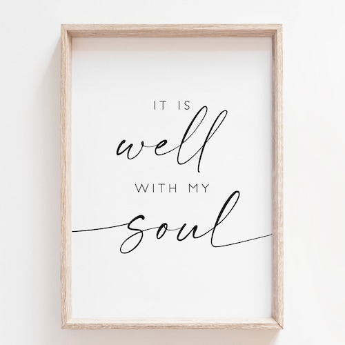 It is Well With My Soul Printable Art // Black White Art - Etsy