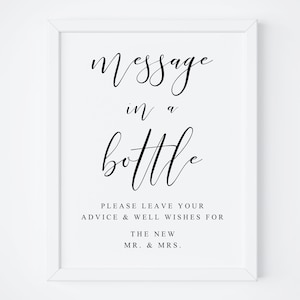 Message In A Bottle Sign-Wedding Guestbook Sign-Wedding Signs-Message in a Bottle Printable-Message in a Bottle Wedding-Guestbook Sign.