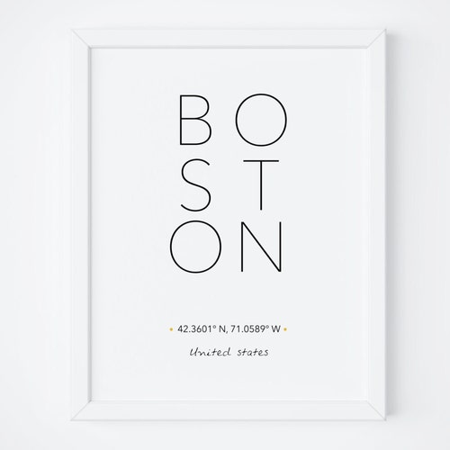 Boston Skyline Print Boston Massachusetts Skyline Etsy