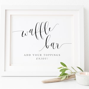 Waffle Bar Sign-Wedding Waffle Bar Sign-Favors Sign-Bridal Party Sign-Brunch Shower Sign-Waffle Printable-Kids Party Sign-Food Station Sign