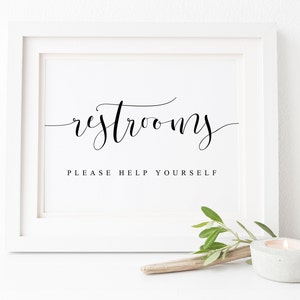 Wedding Restrooms Sign-Wedding Bathrooms Sign-Ladies Bathroom Sign-Mens Bathroom Sign-Help Yourself Sign-Bathroom Printables