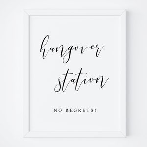 Hangover Station Sign. Alcohol Sign. Wedding Bar Sign. Open Bar Sign ...