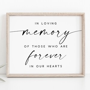 In Loving Memory Wedding Sign-In Loving Memory Sign-Memory Table Sign-Wedding Signs-Wedding Printable Sign-Table Sign-Wedding Memorial Sign