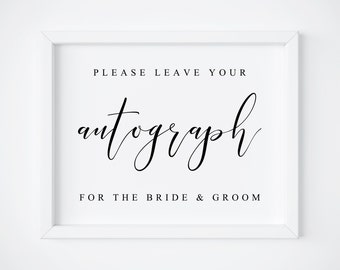 Bitte hinterlassen Sie Ihr Autogramm für die Braut & Bräutigam-Gästebuch-Schild-Hochzeit Gästebuch-Gästebuch Printable-Hochzeitsschilder-Gästebuch-Schilder.