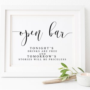 Wedding Open Bar Sign,Wedding Bar Sign,Wedding Drinks Sign,Wedding Signs,Printable Bar Sign,Reception Bar,Open Bar Sign,Bar Wedding Print