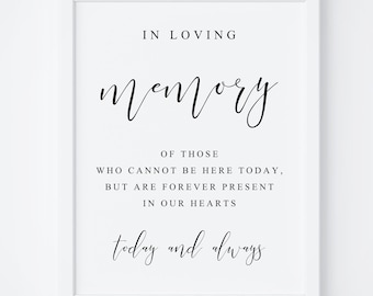 In Loving Memory Wedding Sign-In Loving Memory Wedding Sign-In Loving Memory Sign-Memory Table Sign-Wedding Memorial Sign