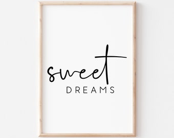 Sweet Dreams Printable Art. Nursery Decor. Bedroom Wall Art. Nursery wall art. Kids Wall Art. Sweet Dreams Wall Art. Bedroom Prints.Wall Art