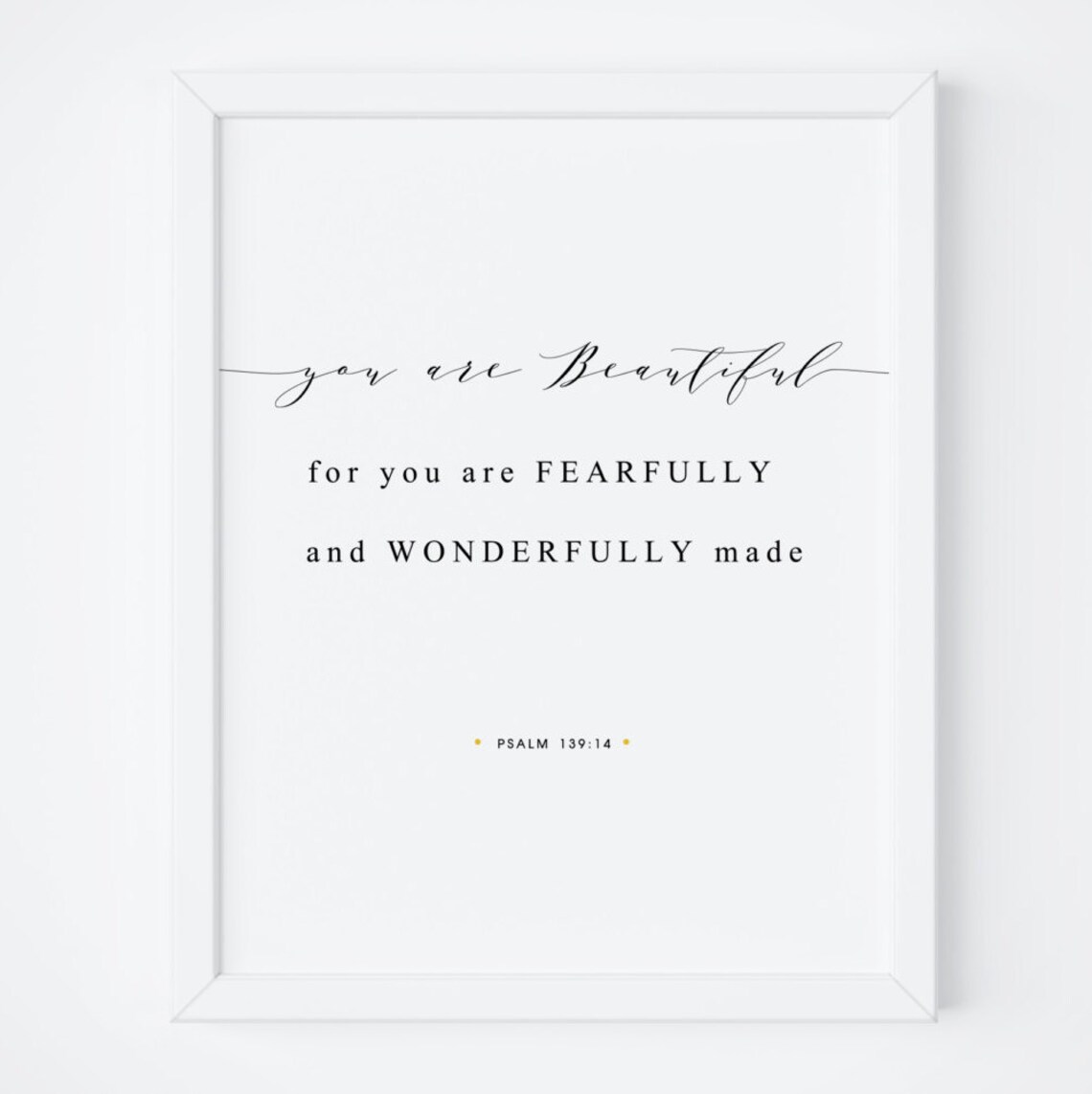 Bible Verse Print Printable Bible Verse Psalm 139:14 Bible | Etsy