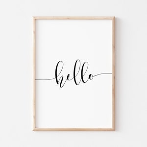Hello 印刷可能なアート。Hello サイン。引用プリント。ホーム ウォール アート。Hello ウォール アート。タイポグラフィ プリント。Hello ポスター。インスピレーション プリント。サイン。
