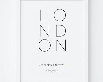 London Print, London Poster, Wall Art, London Wall Art, Home Decor, Travel Prints, Modern Art, City Poster, Printable Art, Typography Print