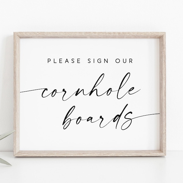 Please Sign Our Cornhole Boards-Wedding Guest Board Sign-Wedding Guestbook Sign-Wedding Printables-Wedding Signs-Wedding Table Signs-Signs.