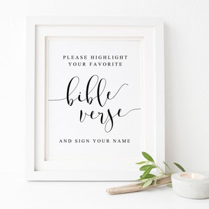 Please Highlight Your Favorite Bible Verse Sign. Wedding Bible Verse. Wedding Scripture Sign. Guestbook Sign. Wedding Guest Book. Guest Book