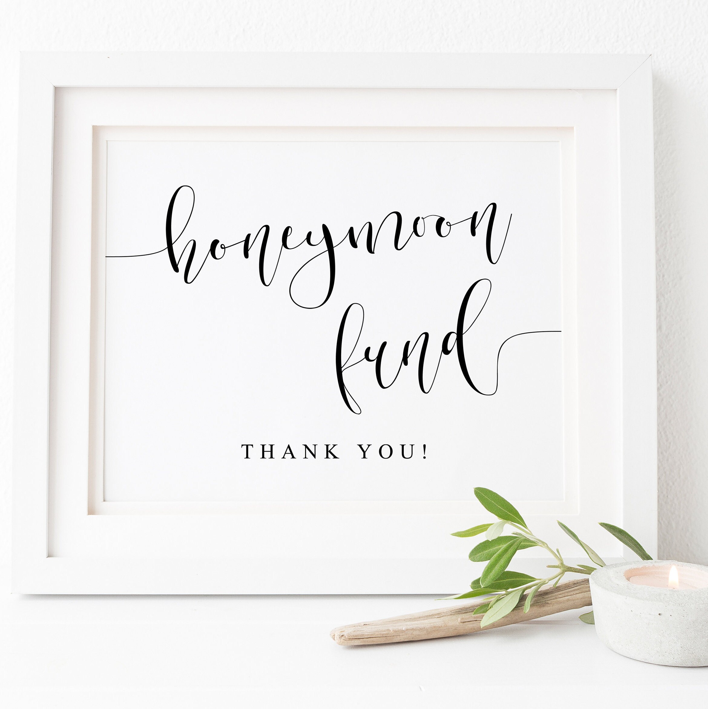 Honeymoon Fund Sign honeymoon Printable wedding Gift Etsy