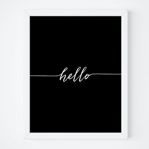 Printable Art hello Digital Print Hello Print Etsy