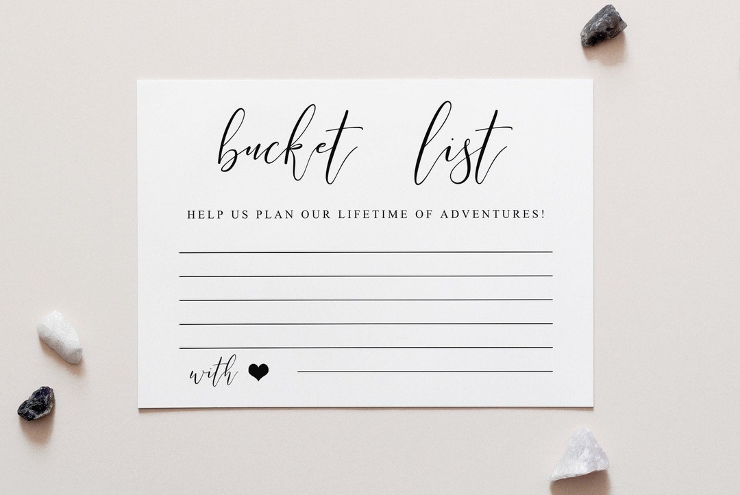 Wedding Bucket List Cardsbucket List Signwedding Bucket List Sign