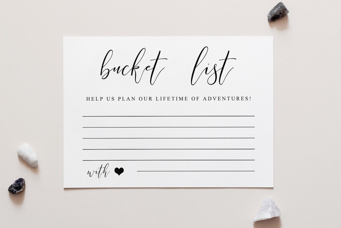 Wedding Bucket List Cardsbucket List Signwedding Bucket List Etsy