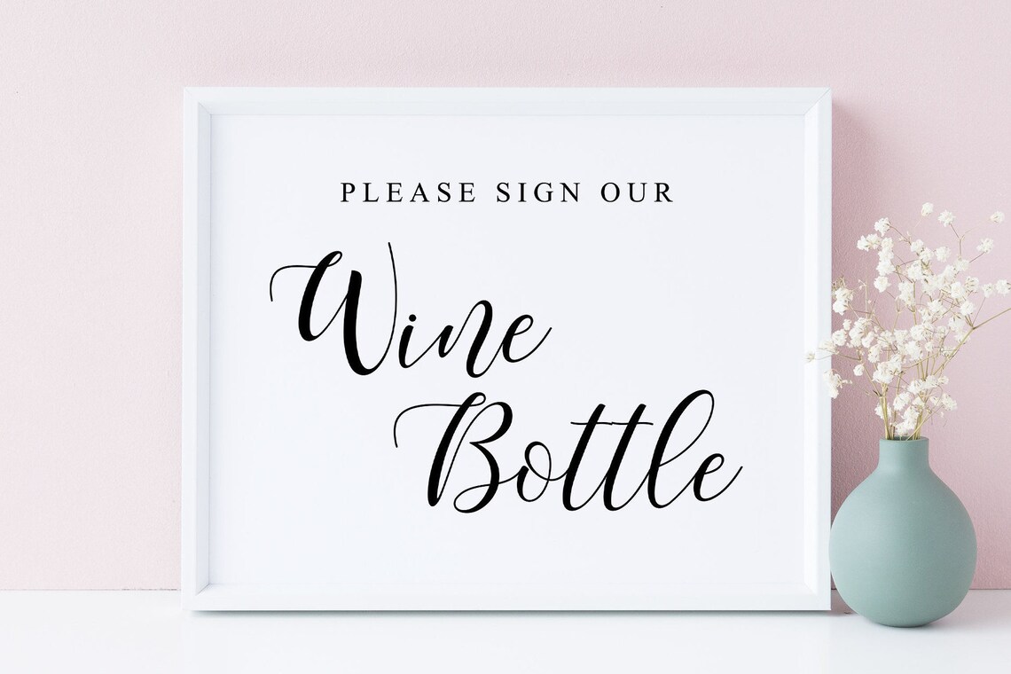 Please Sign Our Wine Bottle.wine Bottle Sign.wedding Etsy