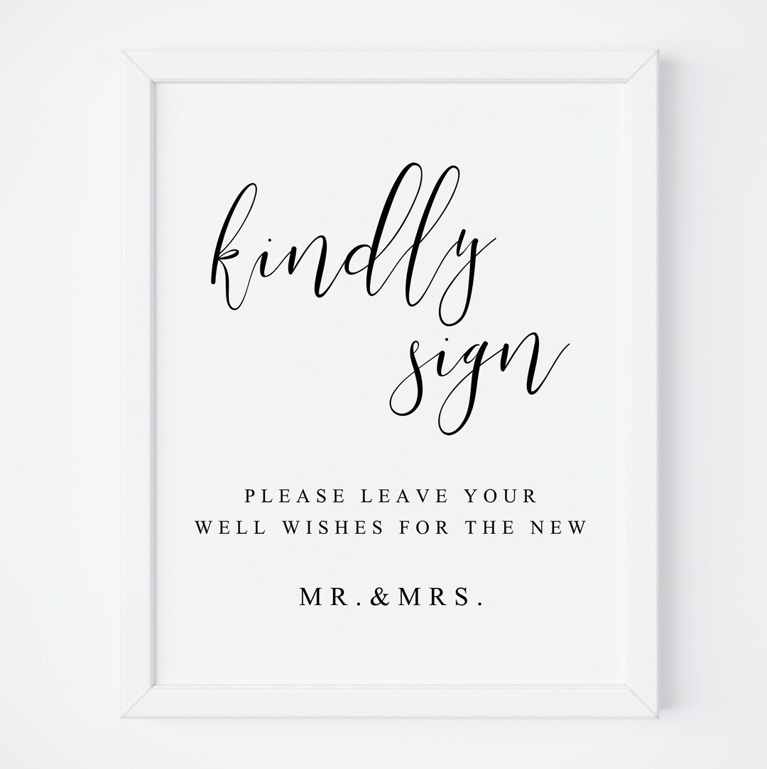 Kindly Sign-guestbook Sign-wedding Guest Book Sign-guest Book Sign ...