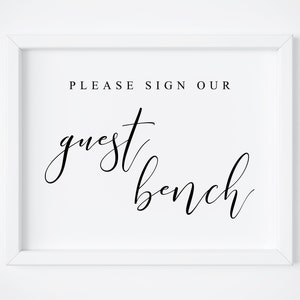 Please Sign Our Guest Bench. Guestbook Sign. Wedding Guest Bench. Wedding Guest Book Sign. Wedding Signs. Reception Sign. Wedding Signage.