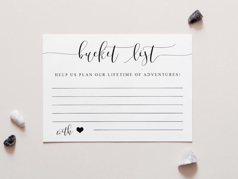 Wedding Bucket List Cardsbucket List Signwedding Bucket List Etsy