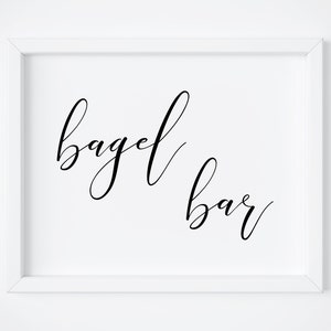 Bagel Bar Sign-Breakfast Bar Sign-Food Sign-Wedding Sings-Wedding Food Sign-Bridal Shower Party Sign-Brunch Sign-Signs-Baby Shower Sign-Sign
