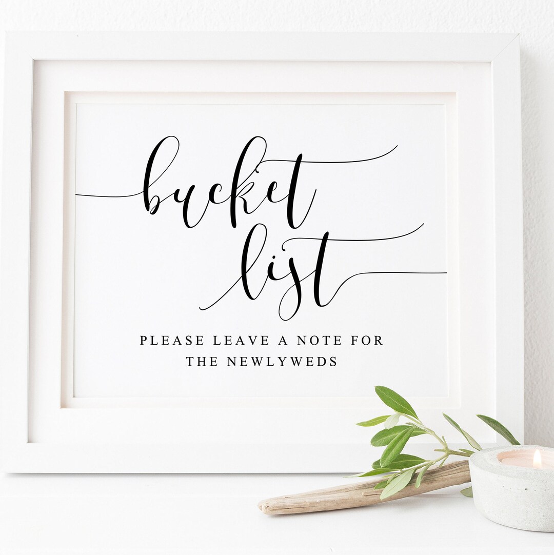 Bucket List Wedding Signbucket List Signnewlyweds Signwedding Signs