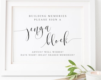 Jenga Guestbook Sign-Jenga Block Sign-Building Memories Please Sign A Jenga Block-Guestbook Sign-Wedding Guestbook Sign-Jenga Wedding Sign