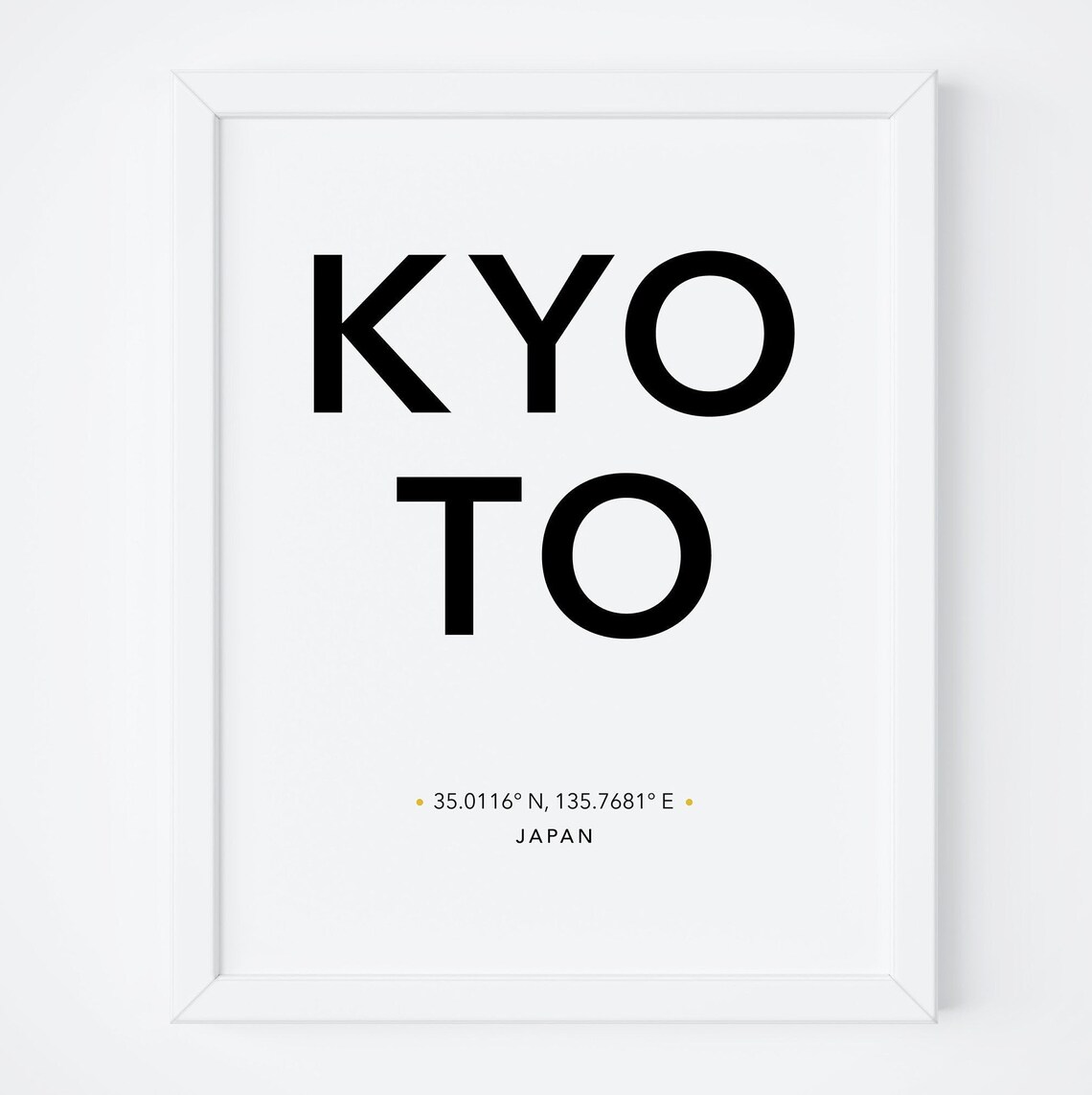 Kyoto Printable Art. Kyoto Poster. Kyoto Coordinates. Travel | Etsy