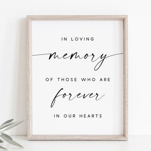 In Loving Memory Wedding Sign-In Loving Memory Sign-Memory Table Sign-Wedding Signs-Wedding Printable Sign-Table Sign-Wedding Memorial Sign