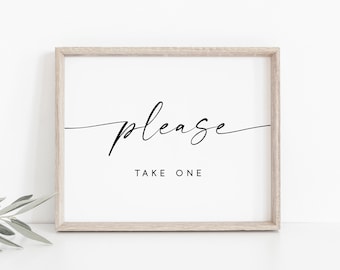 Neem één teken-bruiloft bewegwijzering-bruiloft tekenen-gunsten teken-receptie bruiloft-bruiloft printables-bruiloft decor-bruiloft gunsten teken.