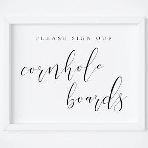 Please Sign Our Cornhole Boards-Wedding Guest Board Sign-Wedding Guestbook Sign-Wedding Printables-Wedding Signs-Wedding Table Signs-Signs.