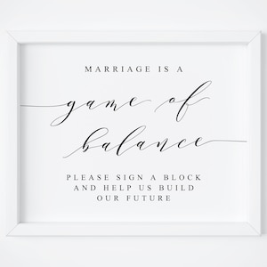 Marriage Is A Game Of Balance-Jenga Guestbook Sign-Jenga Block Sign-Jenga Wedding Sign-Jenga Piece Sign-Wedding Signs-Wedding Jenga-Signs.