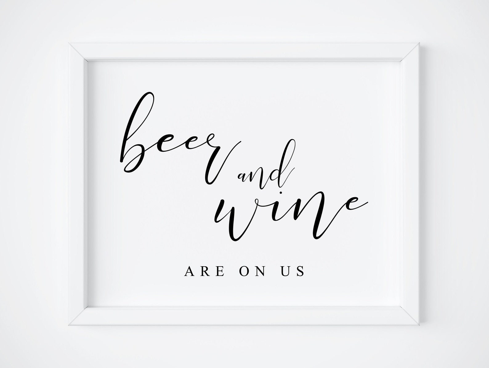 Beer and Wine Sign.Wedding Bar Sign.Open Bar.Drinks Are On Us Etsy España