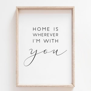 Home Is Wherever I&#39;m With You Printable. Home Sweet Home Print. Home Sign. Quote Printable. Home Decor. Farmhouse Sign. Printable Art. Signs