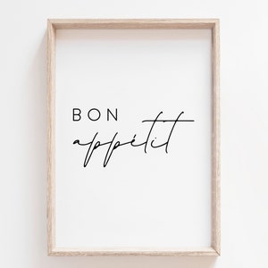 Bon Appétit Print. Bon Appétit Sign. Bon Appétit Poster. Kitchen Sign. Kitchen Quote Wall Decor. Kitchen Wall Art. Bon Appétit Kitchen Sign.