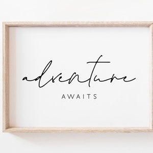 Adventure Awaits Printable Art. Adventure Wall Art. Printable Wall Art. Adventure Print. Nursery Decor. Adventure Poster. Wanderlust Prints.