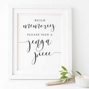 Build Memories Please Sign A Jenga Piece.Jenga Guestbook Sign.Jenga Guest Book.Wedding Jenga Sign.Wedding Signs.Wedding Signage.Reception.
