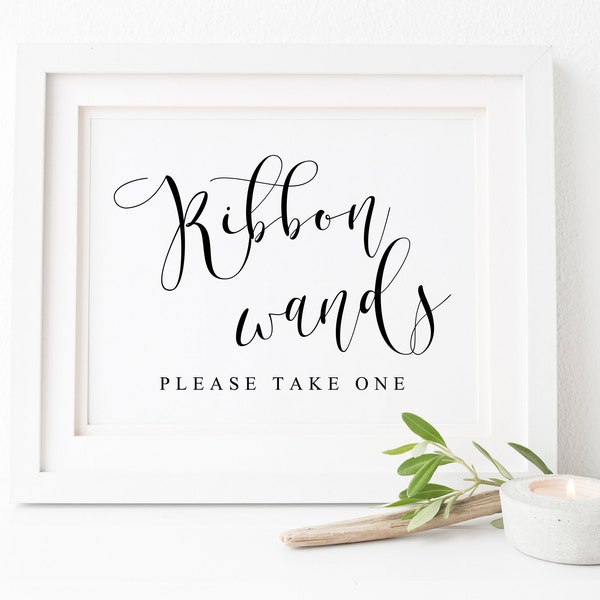 Ribbon Wands Sign-Wedding Wand Sign-Wedding Ribbon Sign-Wedding Send Off Sign-Take A Wand And Wave It High Printable-Wedding Ceremony Sign