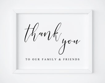 Thank You Wedding Sign-Thank You Sign-Wedding Sign Printable-Thank You To Our Family Sign-Wedding Printable-Wedding Signs-Wedding Decor.