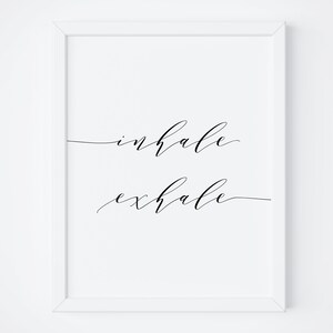 Inhale Exhale Printable. Yoga Poster. Inhale Exhale Wall Art. Bedroom Wall Art. Home Print. Home Decor. Inhale Exhale Poster. Printable Art.