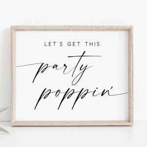 Party Poppin Sign. Popcorn Bar Sign. Popcorn Favors. Wedding Popcorn Sign. Wedding Printables. Popcorn Signs. Wedding Sing Printable. Signs.