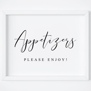 Appetizers Sign. Wedding Food Sign. Food Station Sign. Wedding Signs. Wedding Appetizers. Bridal Shower Food. Wedding Food Station Sign.