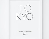 Tokyo Print, Tokyo Poster, Wall Art, Tokyo Poster, Tokyo Printable, Scandinavian, Typography art, Travel Poster, Wall Art, Travel Printable