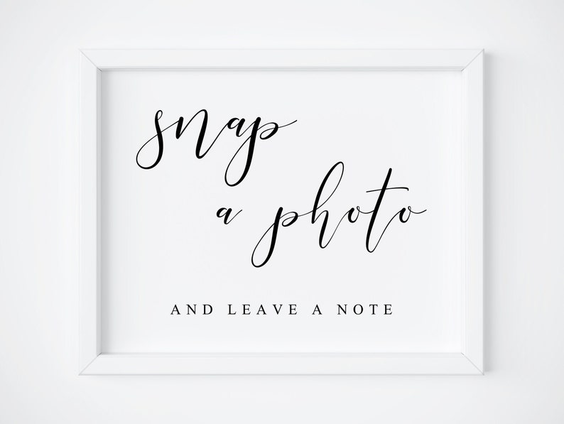 Snap A Photo and Leave A Notewedding Guestbook Signphoto Etsy