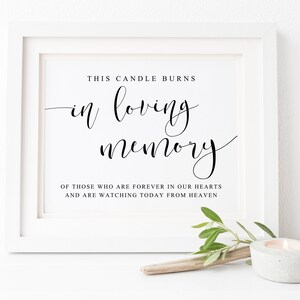 This Candle Burns In Loving Memory Wedding Sign-In Loving Memory Wedding Sign-In Loving Memory Sign-Memory Table Sign-Wedding Memorial Sign