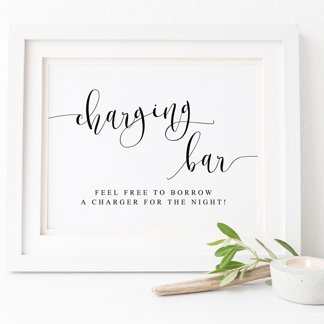 Wedding Charging Bar Sign-wedding Charging Station Sign-phone Charging ...