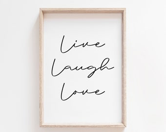 Live Lachen Liebe druckbare. Wohnzimmer Wandkunst. Motivierende Wandkunst. Motivierende Poster. Inspirierende Druck. Zitat Drucke. Wand-Dekor.