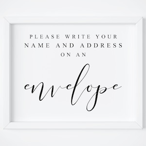 Bridal Shower Address Envelope Sign-Write Your Address Sign-Name and Address Sign-Bridal Shower Sign-Envelope Addressing Station.