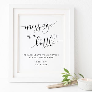Message In A Bottle Sign-Wedding Guestbook Sign-Wedding Signs-Message in a Bottle Printable-Message in a Bottle Wedding-Guestbook Sign.